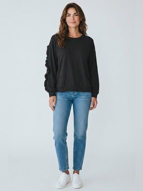 Michelle McDowell Ruffle Sleeve Sweater //  Black // Medium